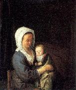 Ostade, Adriaen van Woman Holding a Child in her Lap Sweden oil painting artist